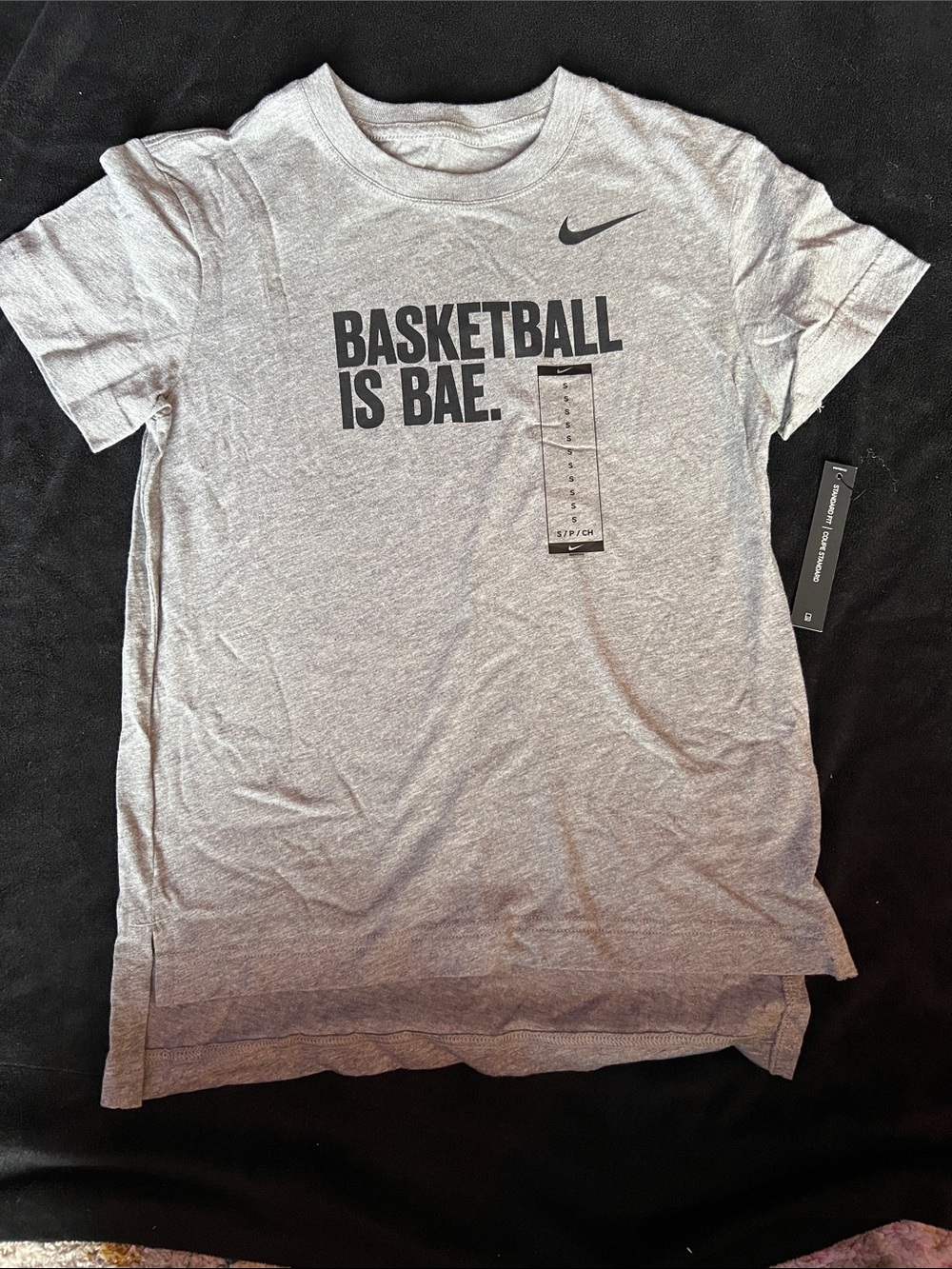 Nike Grey 'Basketball Is Bae' Short Sleeve Tee